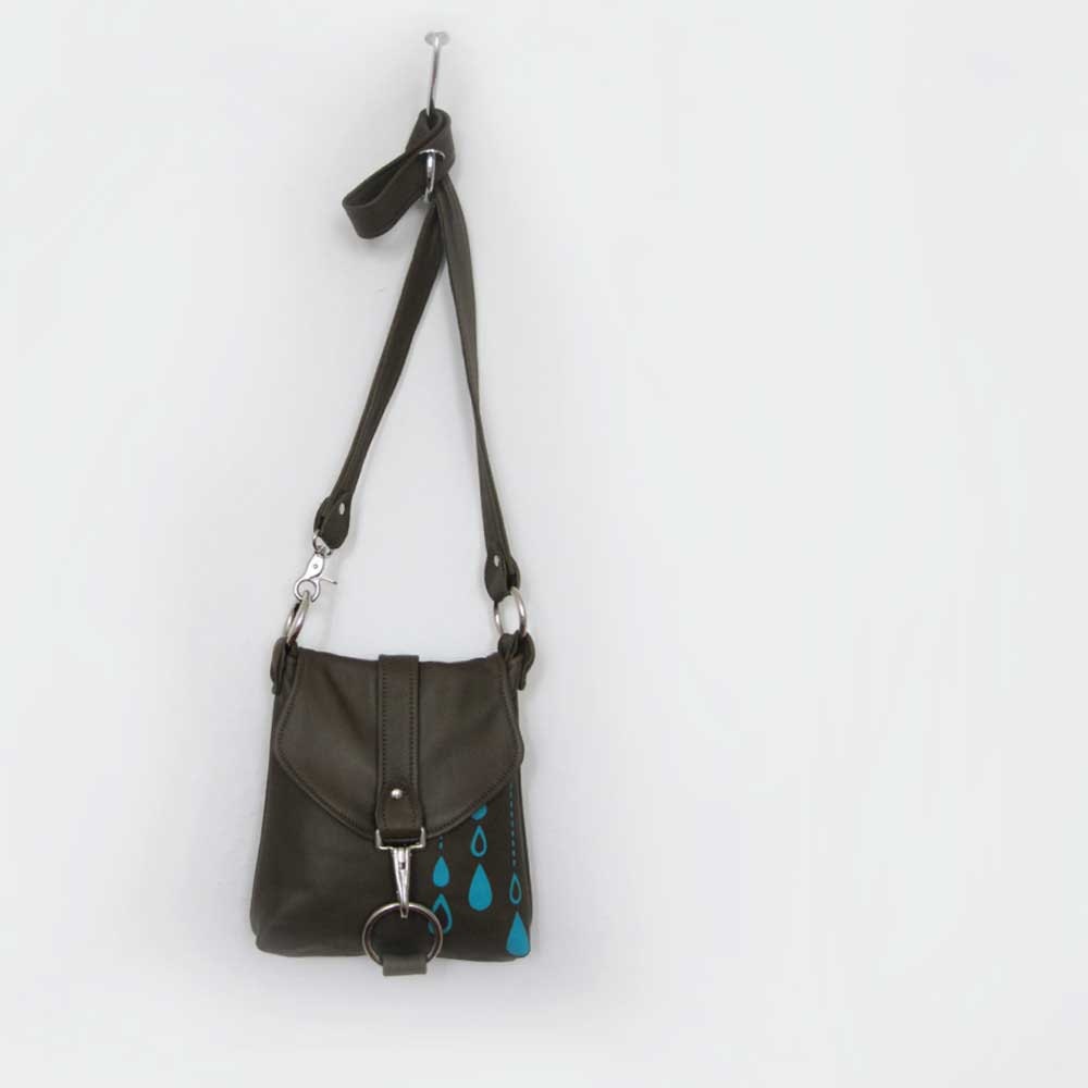 small leather messenger bag - olive green leather bag - custom leather satchel bag