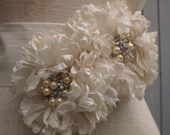wedding Bridal Sash With two  Unique Design Flowers Chose One of Five Different Color Sashes