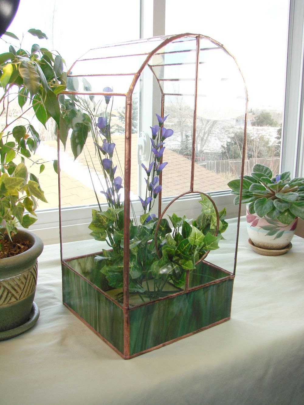 Miniature Victorian Styled Conservatory - Stained Glass