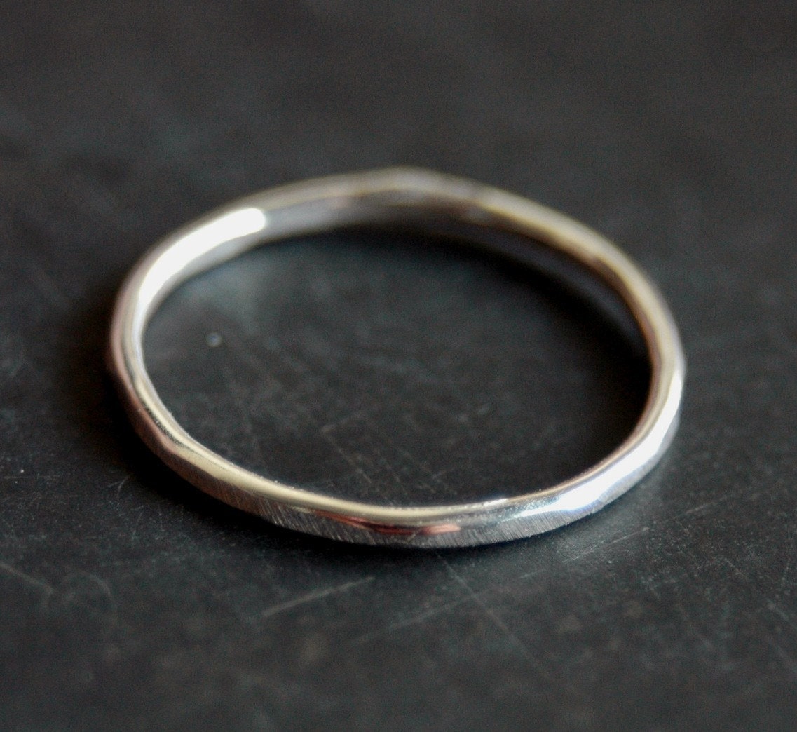 Simple Hand Forged Silver Stacking ring