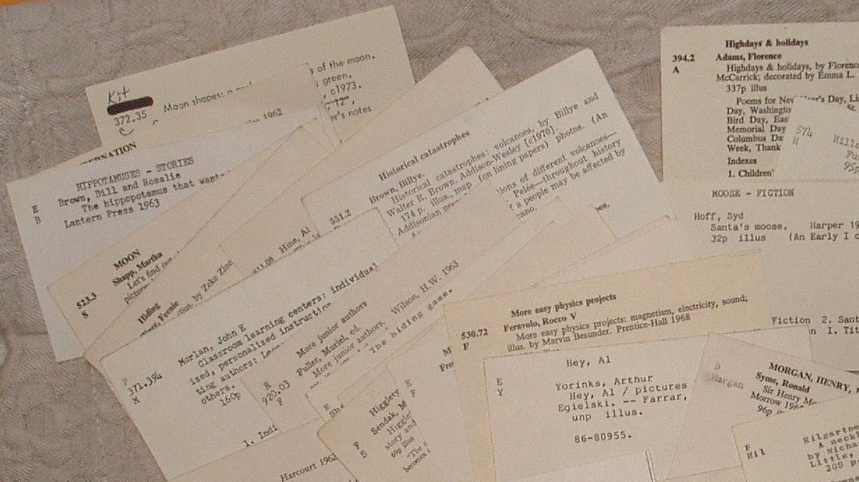 Library Card Catalog Cards Vintage Ephemera for Tag Making, Scrapbooking, Altered Art, Mixed Media Collage Pack Supply 40, Librarian Wedding