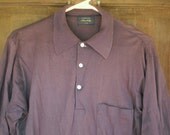 Vintage Allen Solly Polo Shirt Preppy  Mens or Womens Medium M 1980s Soft Thin Slim Fit 100% Cotton Navy Blue Short Sleeve