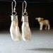 Large Biwa Pearl Drop Earrings in Sterling Silver, Hand Fabricated