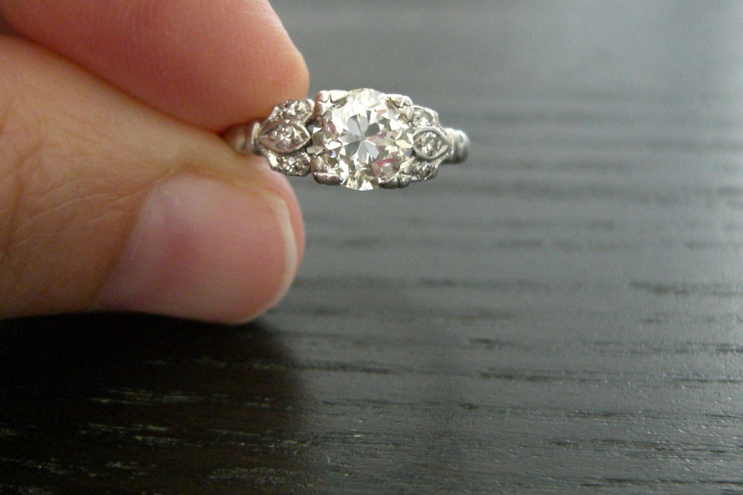 Vintage Edwardian Platinum Diamond Engagement Ring (Reserved for Liam)