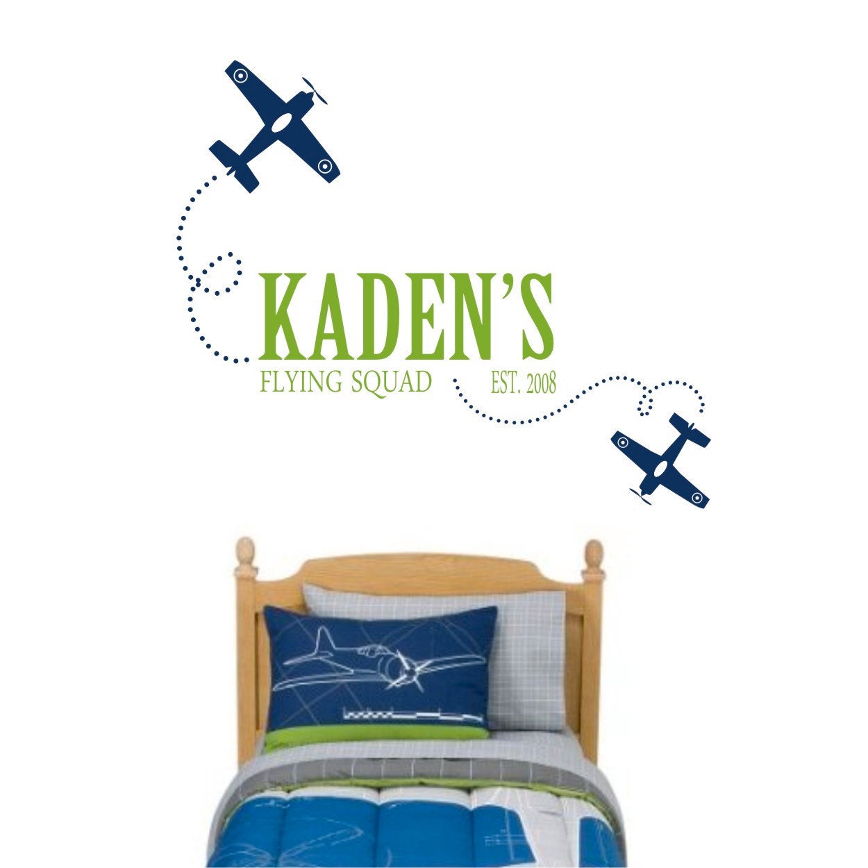 FLIGHT SQUAD DECAL - Airplane Custom Vinyl Decal - Customize with name and birth year