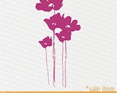 Wall Decal SALE- LIPSTICK Poppy Bunch Vinyl Wall Graphic