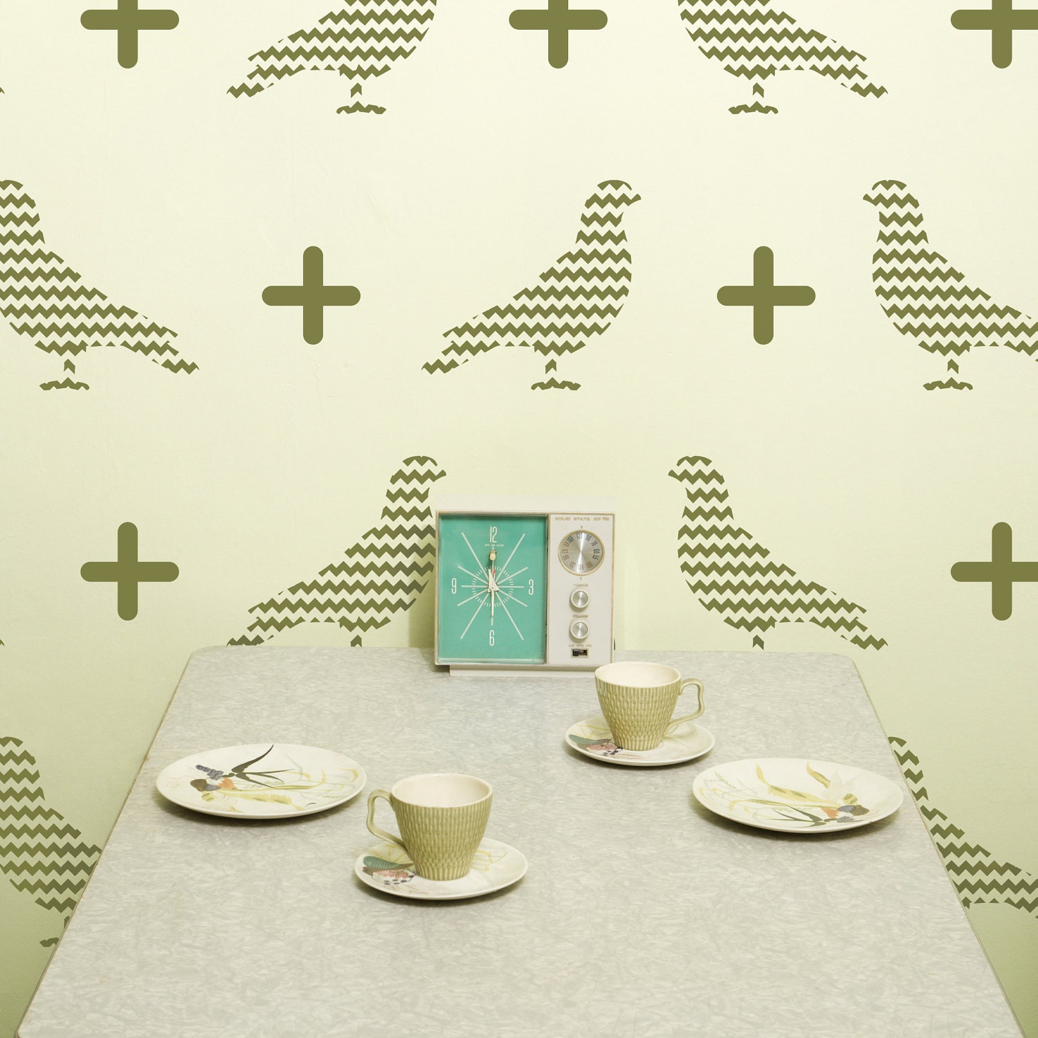 Vinyl Wall Decal, Chevron Birds- 20 graphics, Wallpaper, Stickers, item 10039