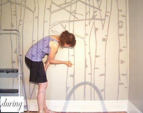 Birch Tree Drawing- For Wall Mural