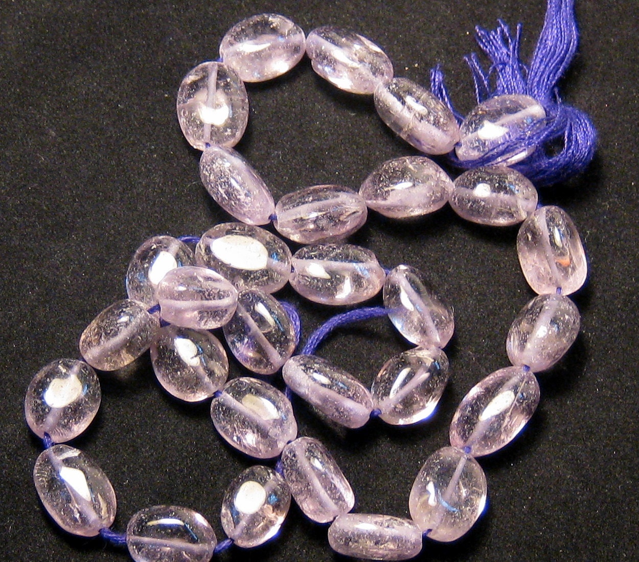 Amethyst Handcut Puffed Oval Gemstone Beads 9x12mm full strand