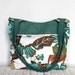 Handbag. Purse. Bag.  Winter Fashion Willa Bag in Teal Green, Brown, White, and Rust Red Winter Leaves. Women Fashion. For Her. Girl.