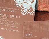 Brown and Light Blue Modern Wedding Invitation