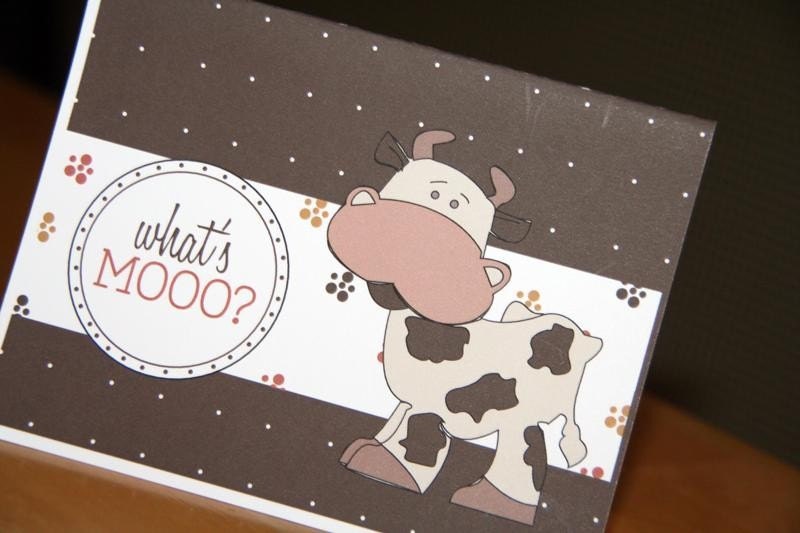 1 a2 Adorable Brown Cow What's MOO Friendship Card
