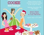Exclusive FACES COLLECTION Friends Christmas Holiday Cookie Exchange or Swap Invitation