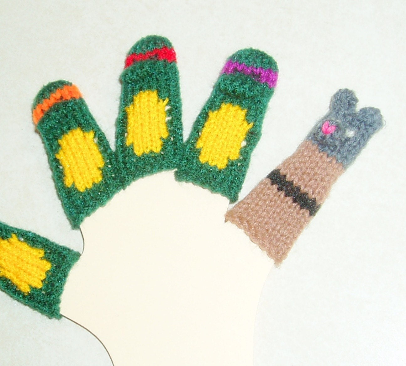 Fighting Turtles Finger Puppet Set.  (Includes four Fighting Turtles and a Rat.)  We can create custom listings.