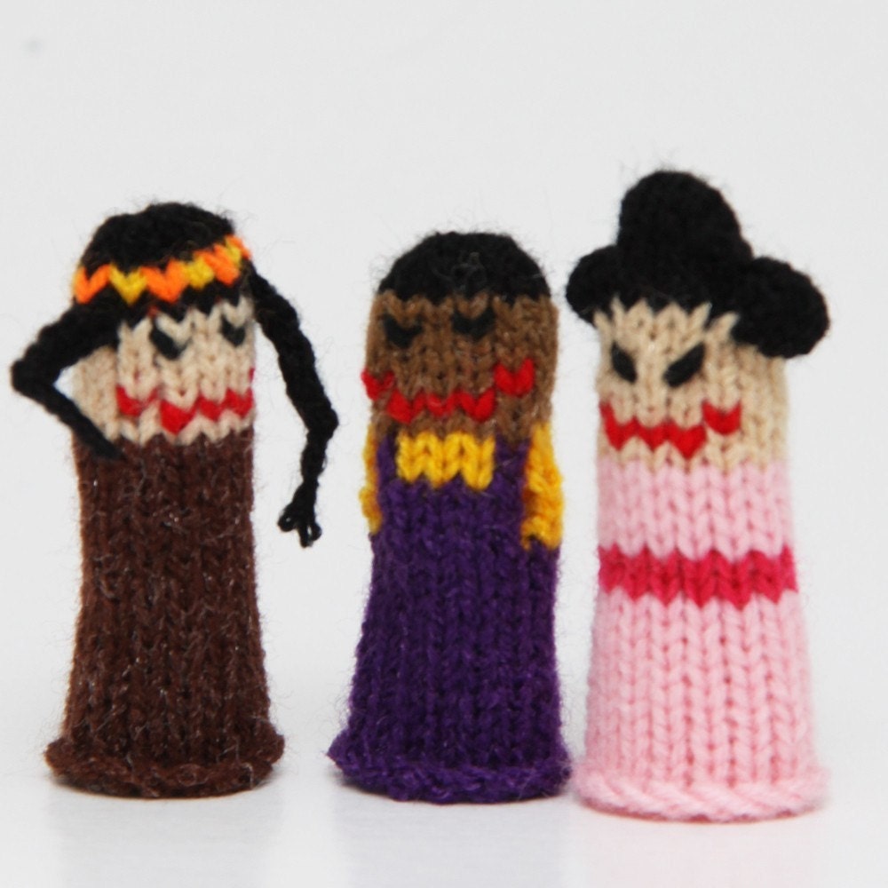 Children of the World Finger Puppet Set.  (Includes Hawaiin Girl, African-American Boy, Dutch Girl, Indian Boy, and Asian Girl.) We can create custom orders of individual puppets or puppet sets.