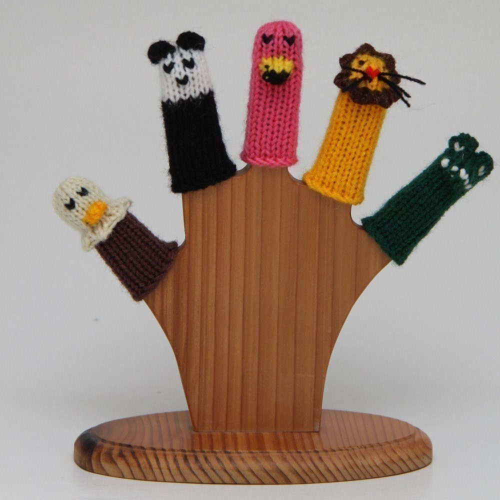 More Zoo Animals Finger Puppet Set (Includes Panda, Bald Eagle, Flamingo, Lion, and Alligator.) We can create custom orders.