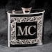 3 Monogrammed Hip Flasks Stainless Steel, Groomsmen Gifts
