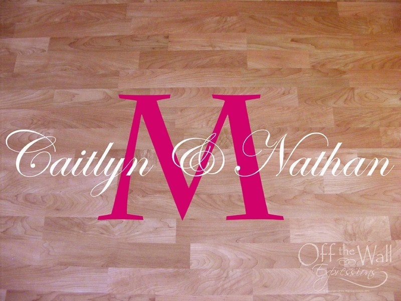 Wedding Dance Floor Decal  Bold Initial Large 0127