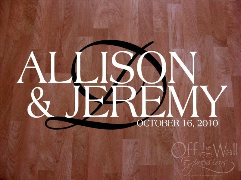 XL Wedding Dance Floor Decal  Our Big Day Monogram 0126
