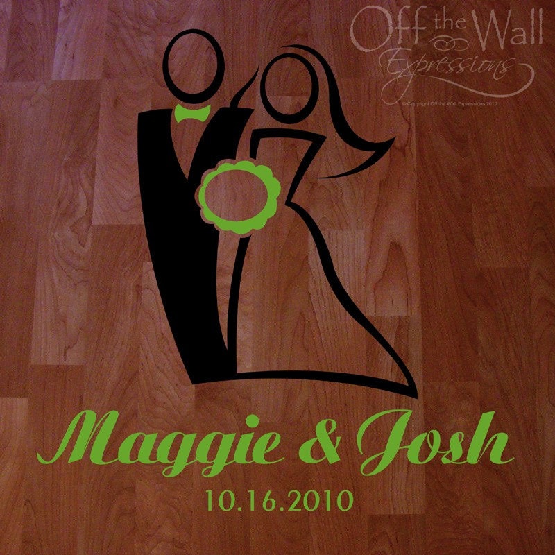 XL Wedding Dance Floor Decal Bride and Groom 0128