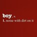 Boy with Dirt definition, vinyl decal LARGE sticker