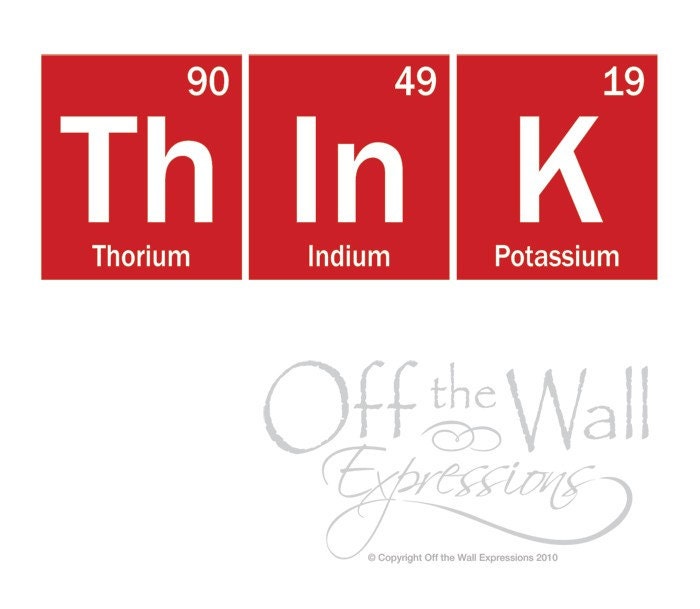 Think Periodic Table vinyl decal