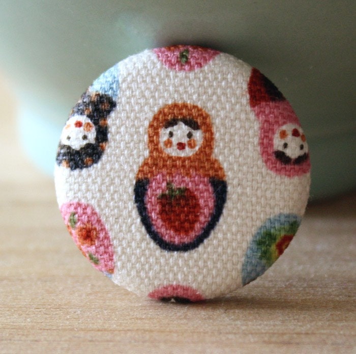Strawberry Nesting Doll Pin by Vegancraftastic