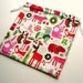 Black Friday Sale - Wild Kingdom Christmas Drawstring Bag - Knitting Crochet or Gift Bag - Perfect Gift or Stocking Stuffer