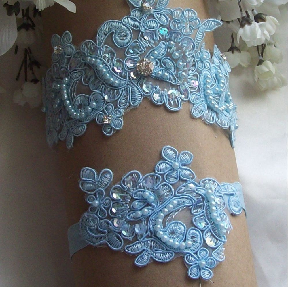 Something Blue.Wedding,Bridal Garter,Toss Garter, Lace Garter Set,Rhinestone Garter Set,Something Blue Garter