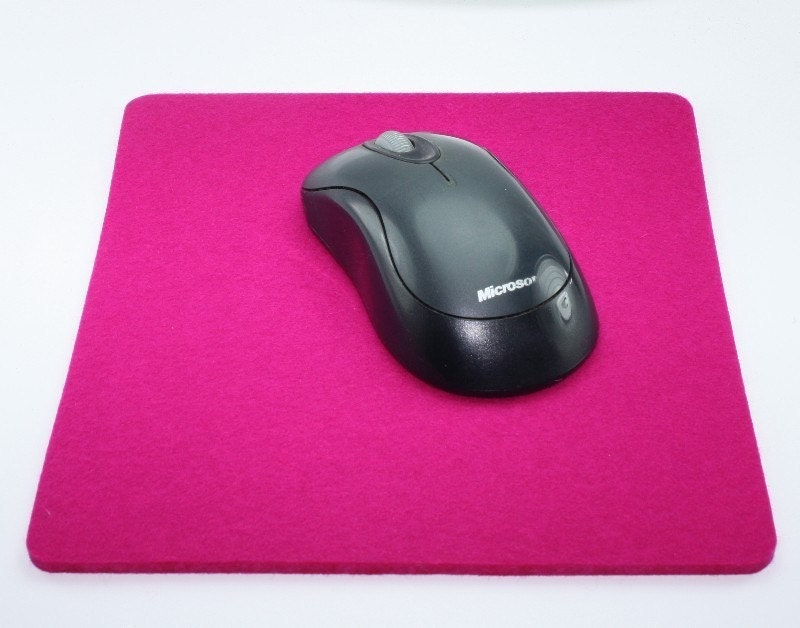 Felt Mouse Pad in 5mm Thick Virgin Merino Wool Felt, Magenta