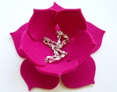 Lily Pad Felt Bowl in 3mm Virgin Merino Wool Felt-Magenta