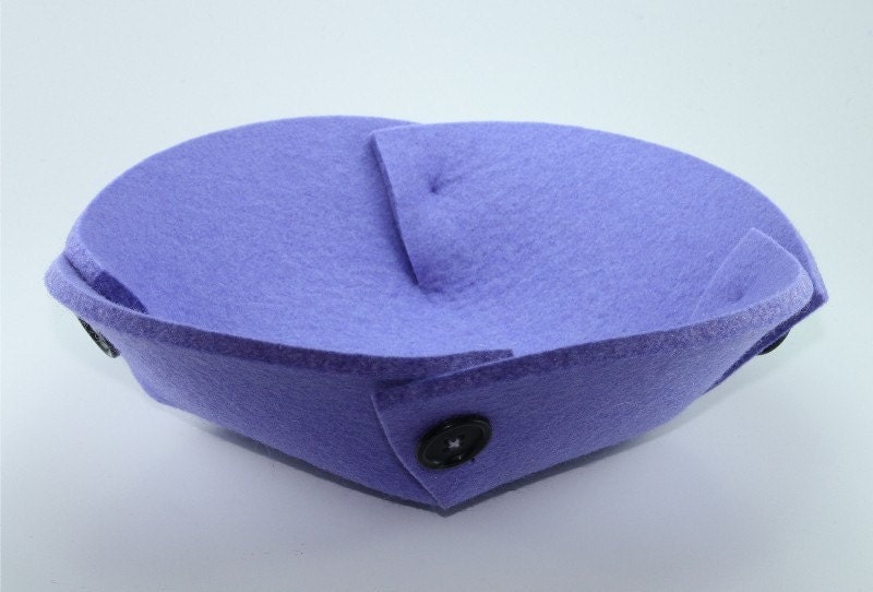 Small Felt Bowl in 5mm Thick Virgin Merino Wool Felt- Lavender