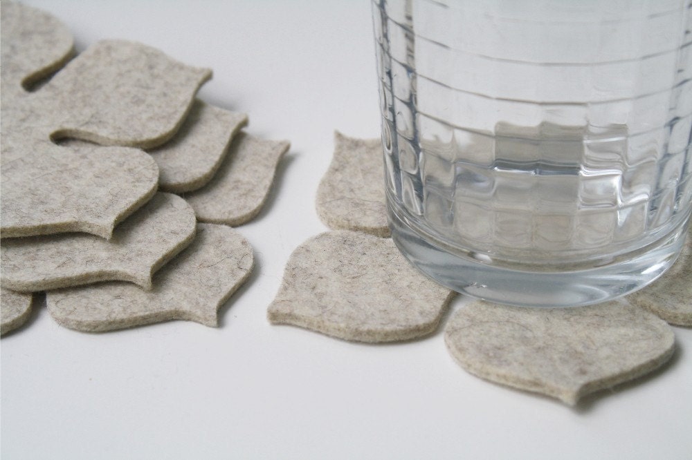 Better Homes & Gardens November 2011 Gift Guide- Flower Power Coasters in 3mm Virgin Merino Wool Felt