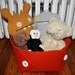 XL Felt Fabric Basket in 5mm Thick Virgin Merino Wool Felt, ORANGE