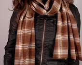Brown and Cream Unisex Winter Scarf