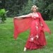 Silk hand painted summer evening dress WHITE ROSES