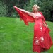 Silk hand painted summer evening dress WHITE ROSES