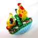 Vintage hen and rooster salt and pepper basket