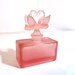 Antique pink satin glass perfume bottle swans