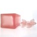 Antique pink satin glass perfume bottle swans