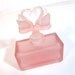 Antique pink satin glass perfume bottle swans