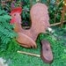 Vintage carved wooden rooster American folk art