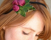 Holiday hair accessories, velvet wine county headband