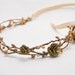 wedding tiara, Rustic bridal wreath in gold and mustard with ribbon ties, woodland wedding