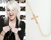Taylor Jacobson Sideways Cross Necklace-14KT Gold Filled SET OFF CENTER