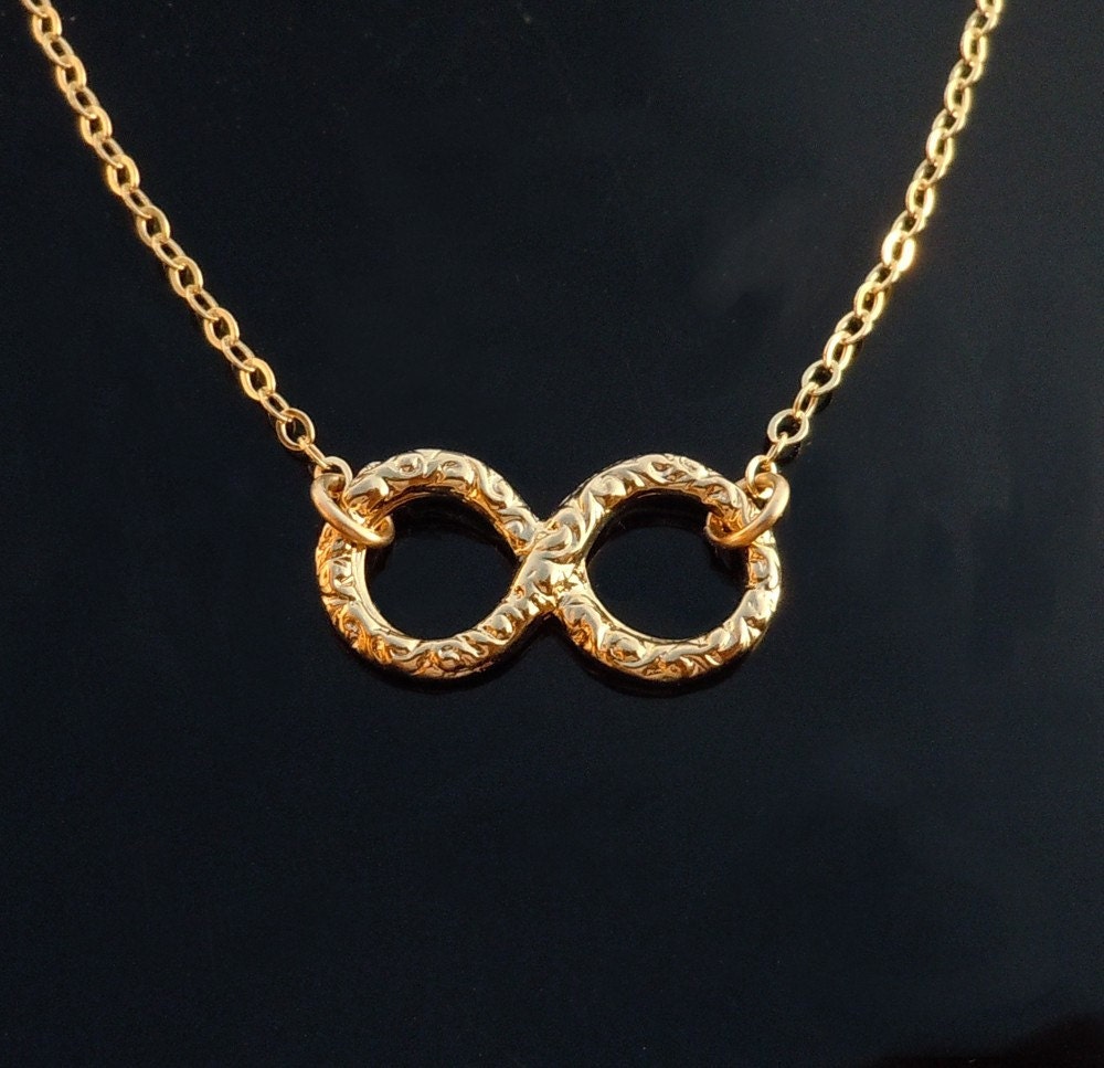 Gold Infinity Necklace on a 14kt Gold Filled Chain