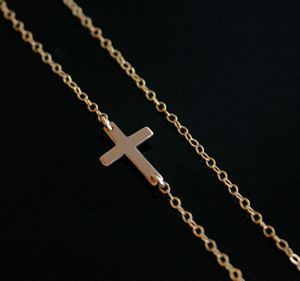 ORIGINAL- Audrina Patridge Cross Necklace - 14kt Gold Filled - 32 INCH CHAIN