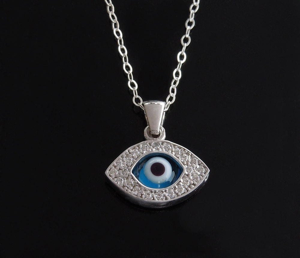 Evil Eye Necklace - Vanessa Hudgens Style in Sterling Silver