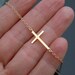 Kelly Ripa Sideways Cross Necklace - 14kt Gold Filled - Skinny Cross