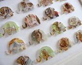 Beatrix Potter Recycled Vintage - Baby Elephant 3D Collage - 5X7 - MADE to ORDER